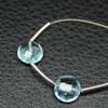 Sky Blue Topaz (hydro) Faceted Coin Beads Strand Quantity 1 Matching Pair (2 Beads) and Size 8x8mm approx.Hydro quartz is synthetic man made quartz. It is created in different different colors and shapes. 